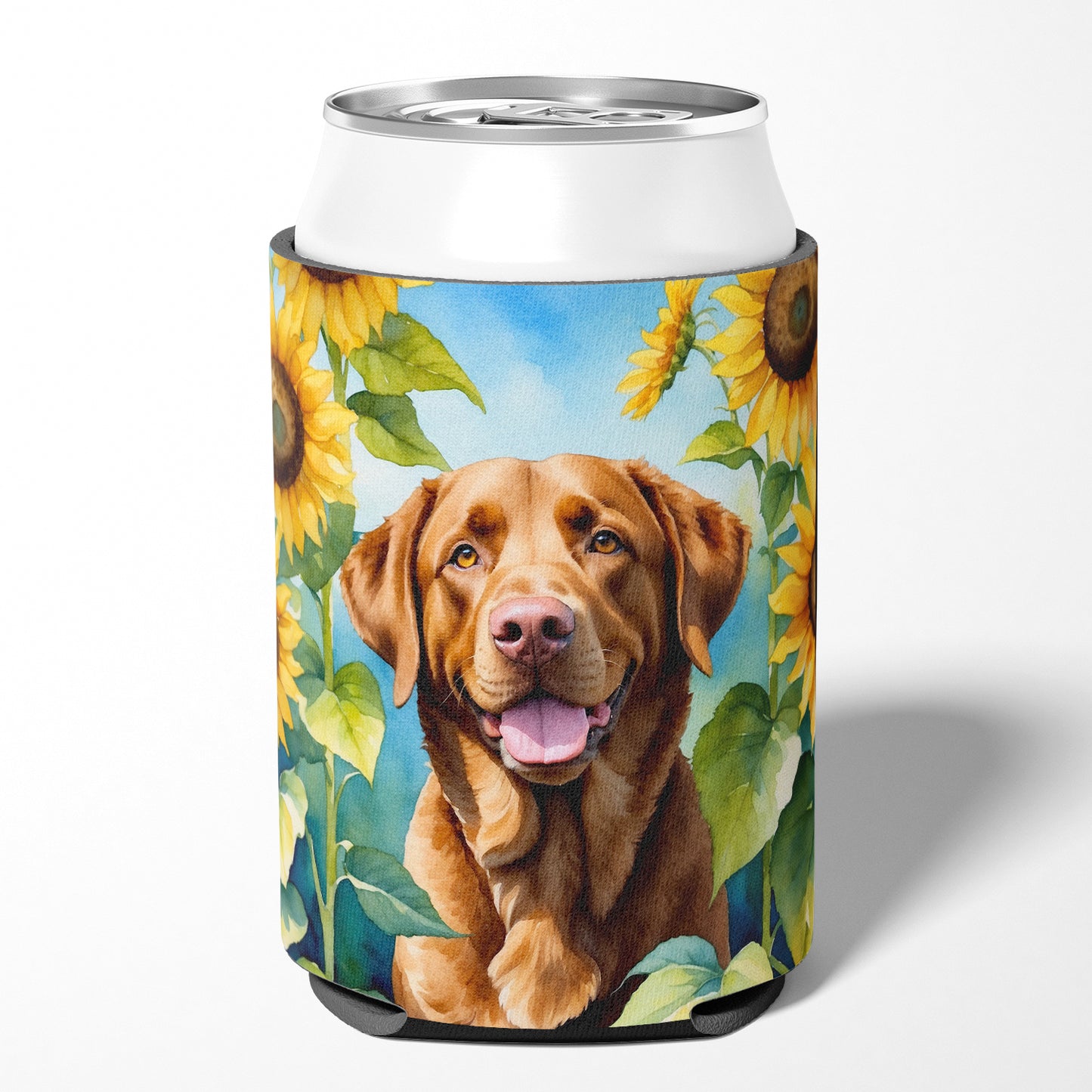 Chesapeake Bay Retriever in Sunflowers Can or Bottle Hugger