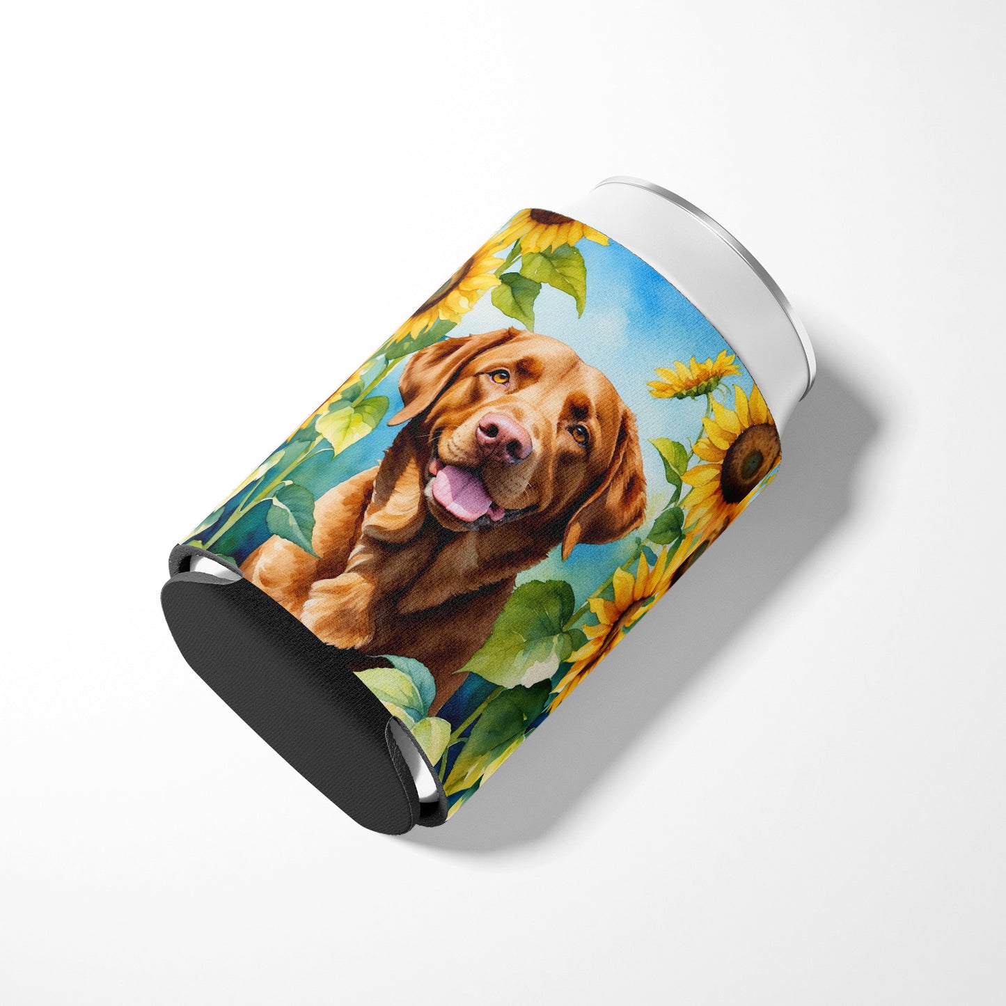 Chesapeake Bay Retriever in Sunflowers Can or Bottle Hugger