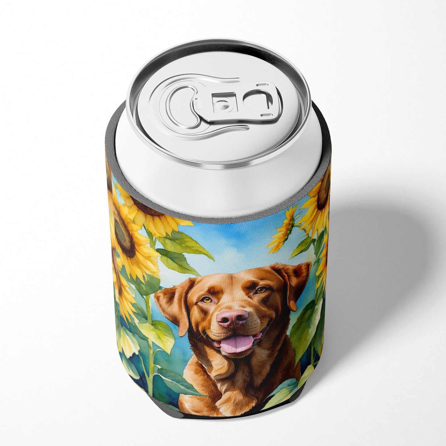 Chesapeake Bay Retriever in Sunflowers Can or Bottle Hugger