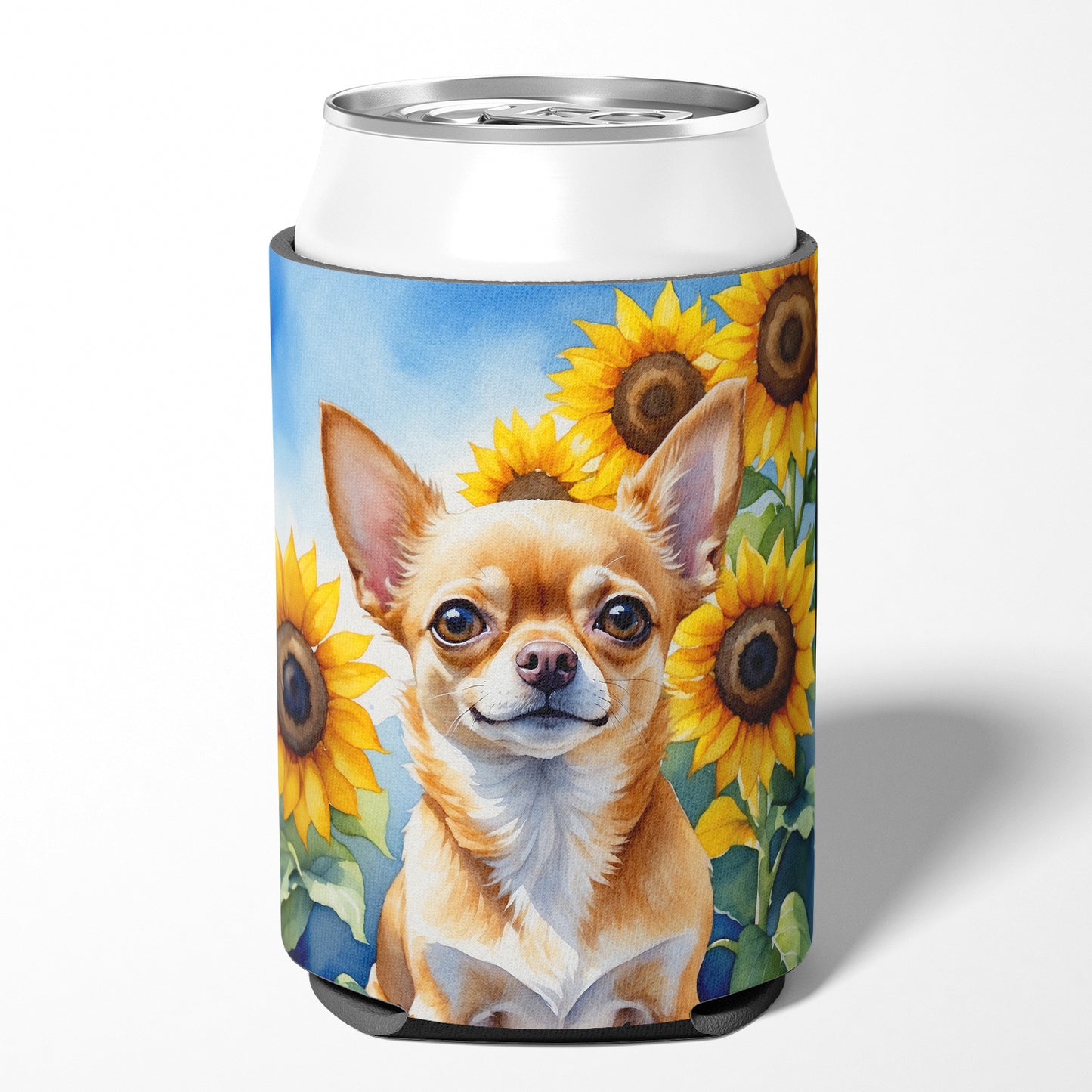 Chihuahua in Sunflowers Can or Bottle Hugger