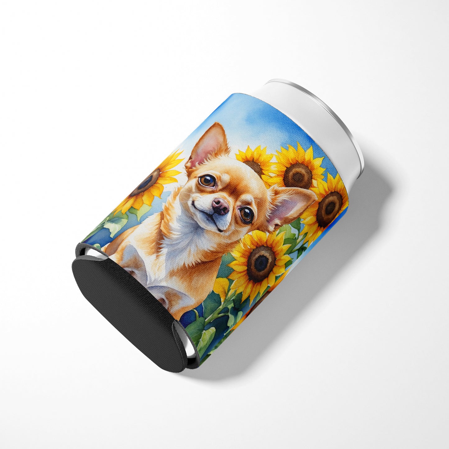 Chihuahua in Sunflowers Can or Bottle Hugger