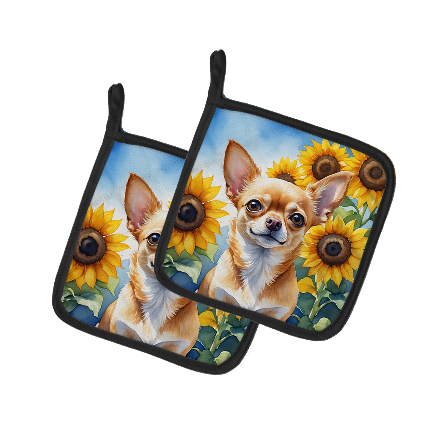 Buy this Chihuahua in Sunflowers Pair of Pot Holders