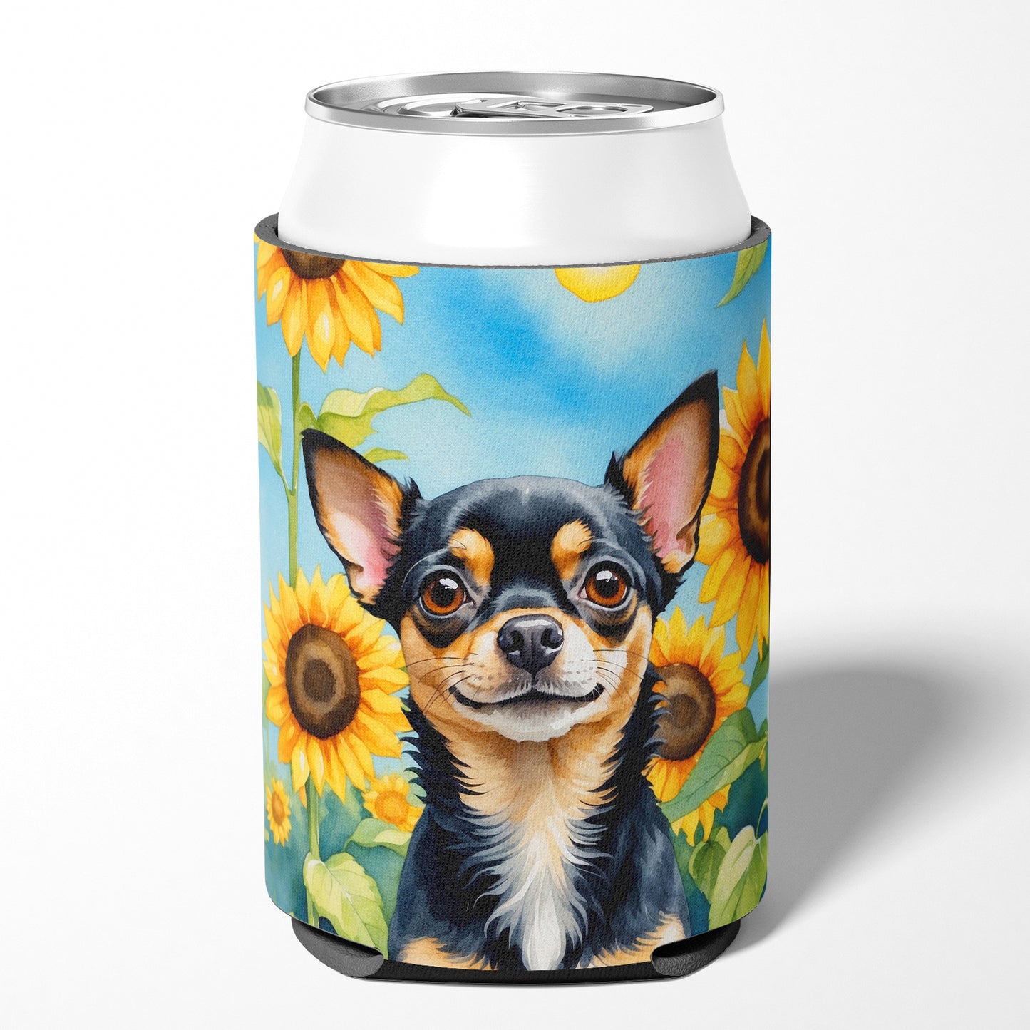 Chihuahua in Sunflowers Can or Bottle Hugger