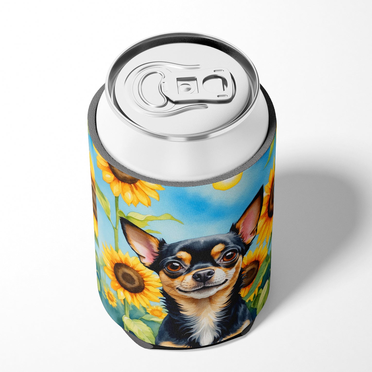 Chihuahua in Sunflowers Can or Bottle Hugger