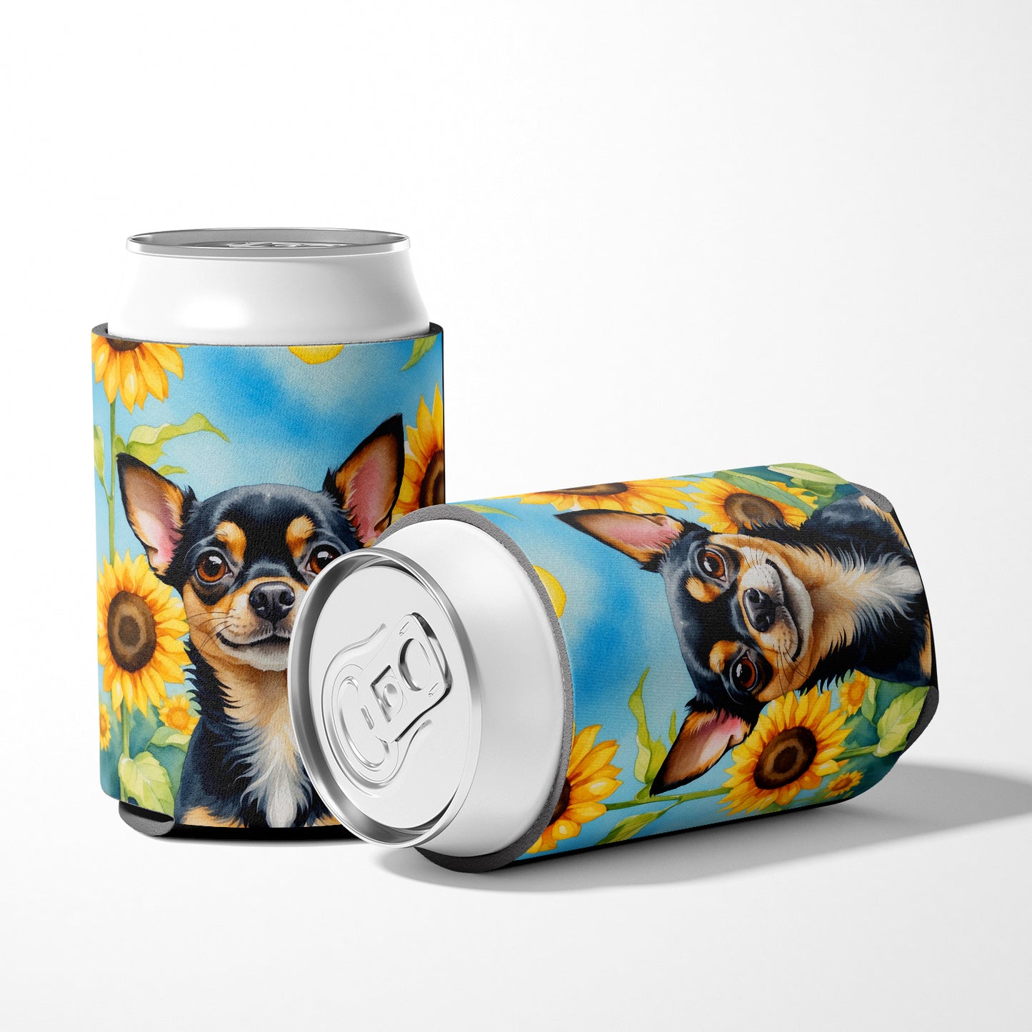 Chihuahua in Sunflowers Can or Bottle Hugger