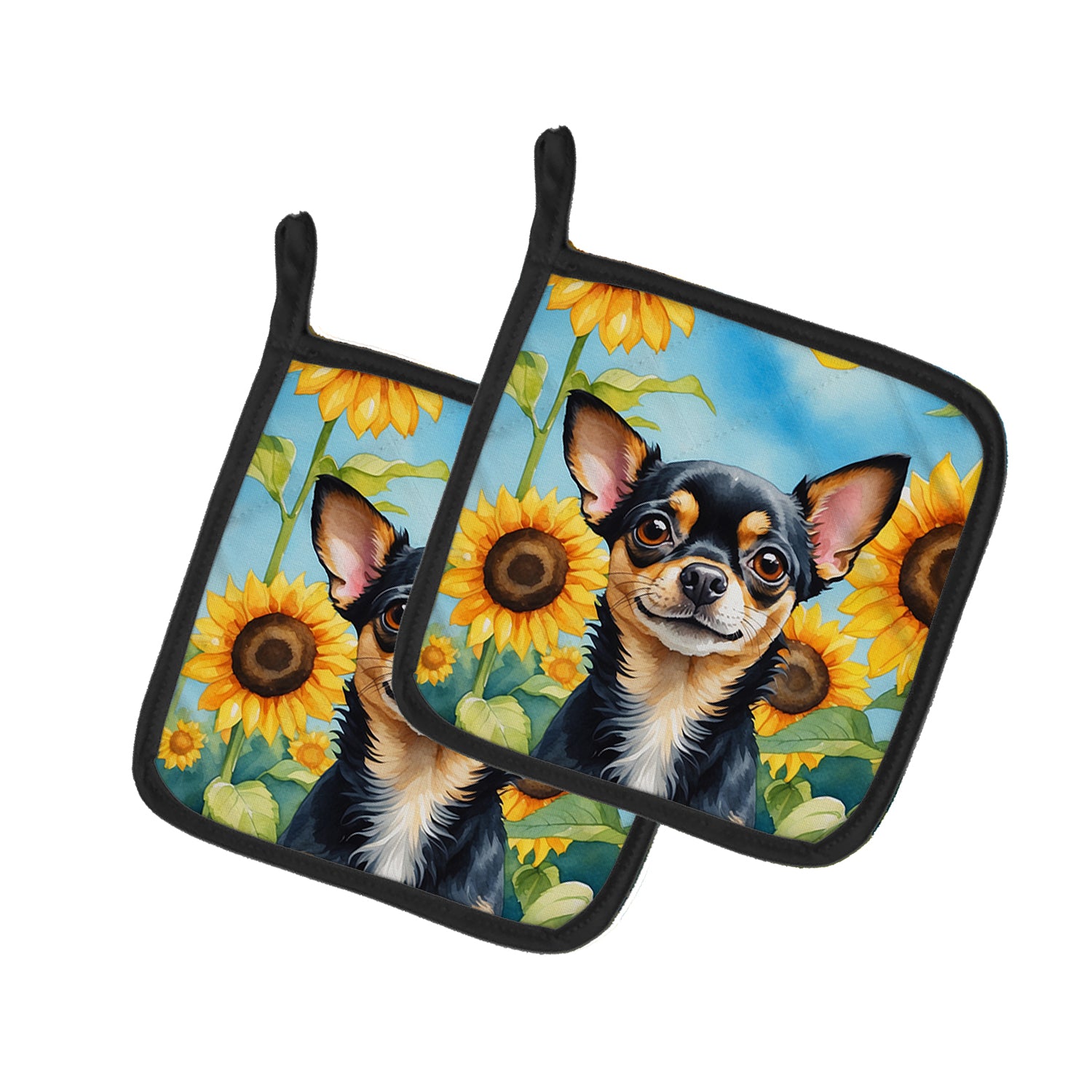 Buy this Chihuahua in Sunflowers Pair of Pot Holders