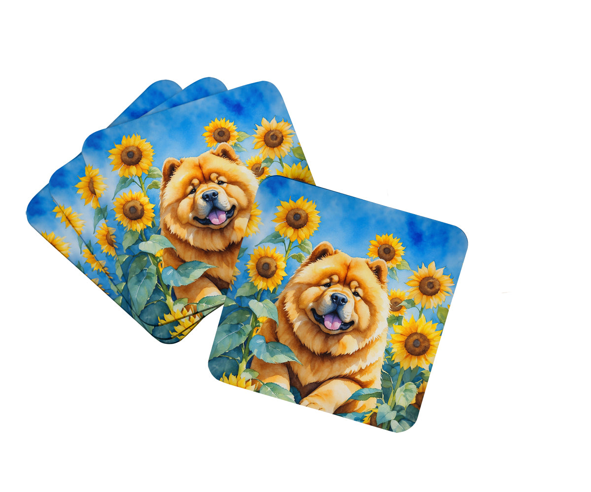 Buy this Chow Chow in Sunflowers Foam Coasters