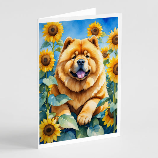 Buy this Chow Chow in Sunflowers Greeting Cards Pack of 8