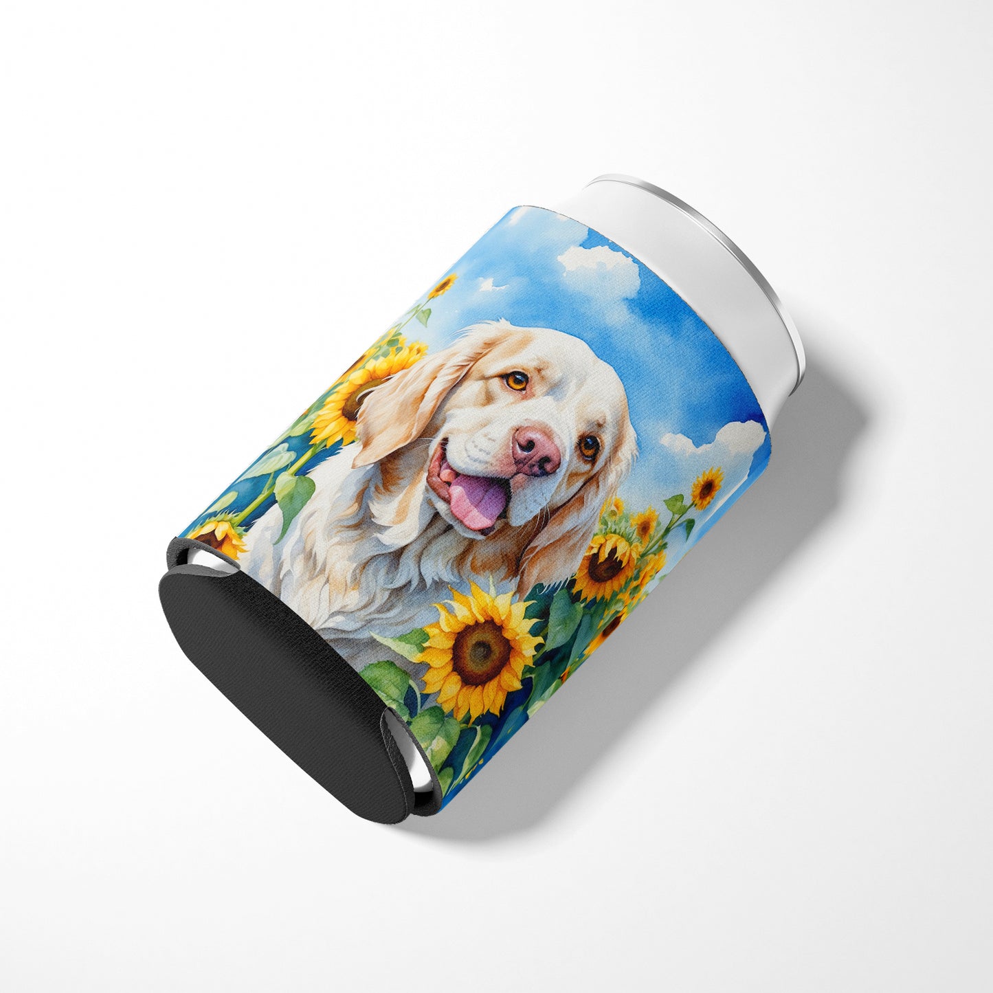 Clumber Spaniel in Sunflowers Can or Bottle Hugger