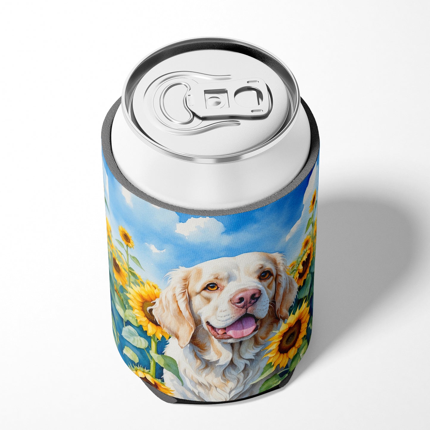 Clumber Spaniel in Sunflowers Can or Bottle Hugger