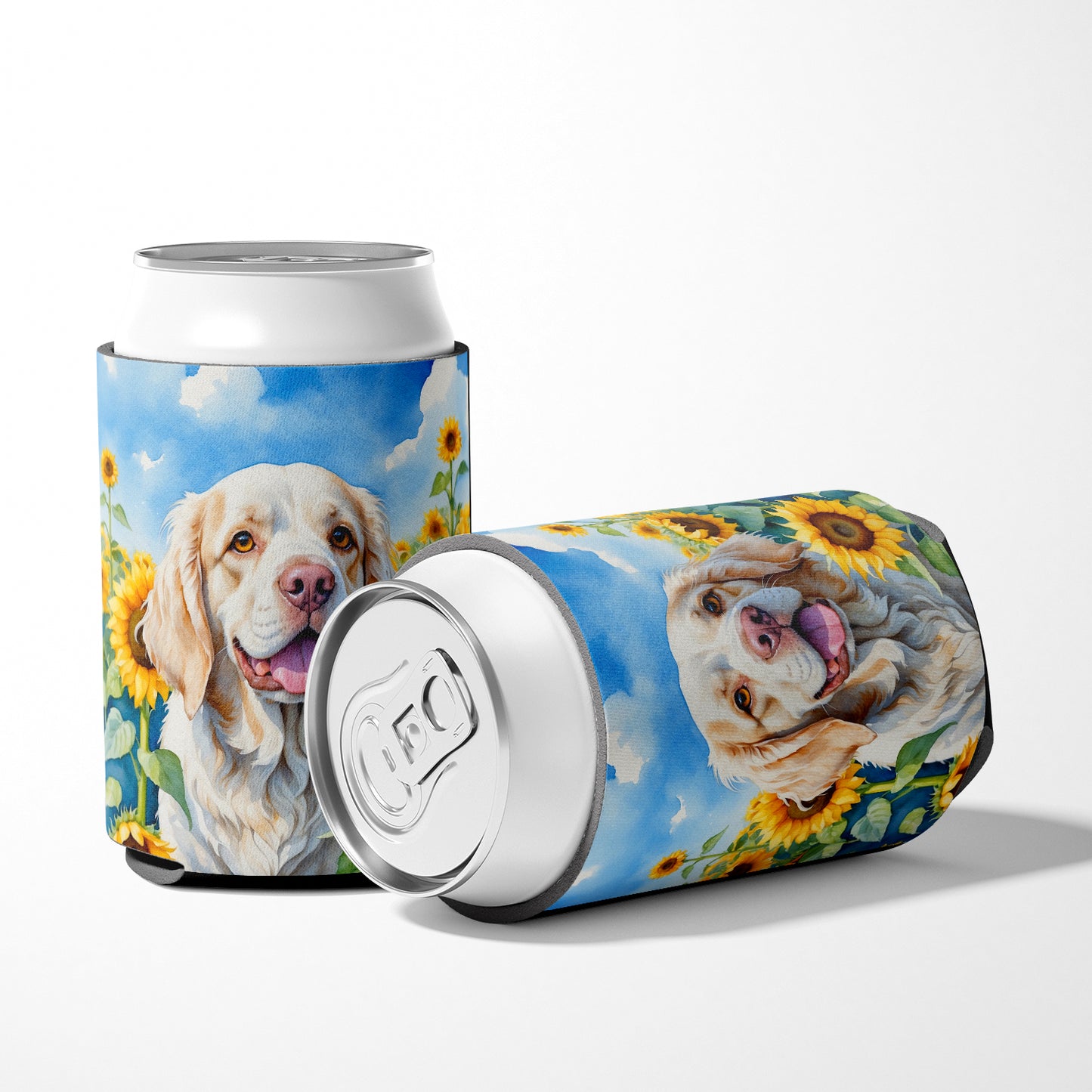 Clumber Spaniel in Sunflowers Can or Bottle Hugger