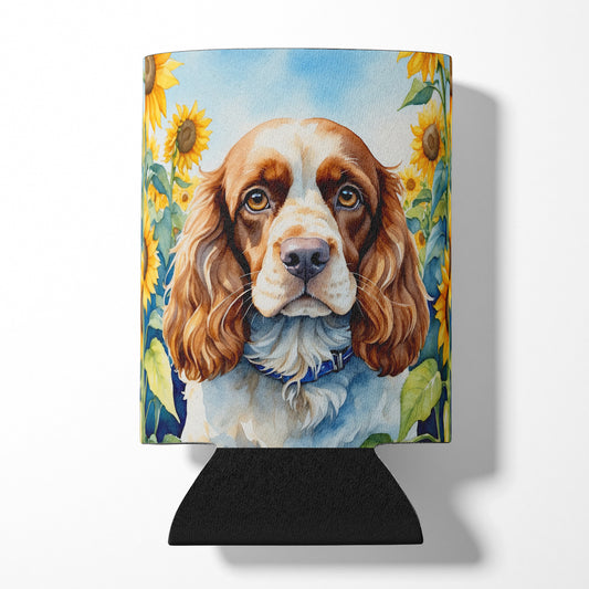 Buy this Cocker Spaniel in Sunflowers Can or Bottle Hugger