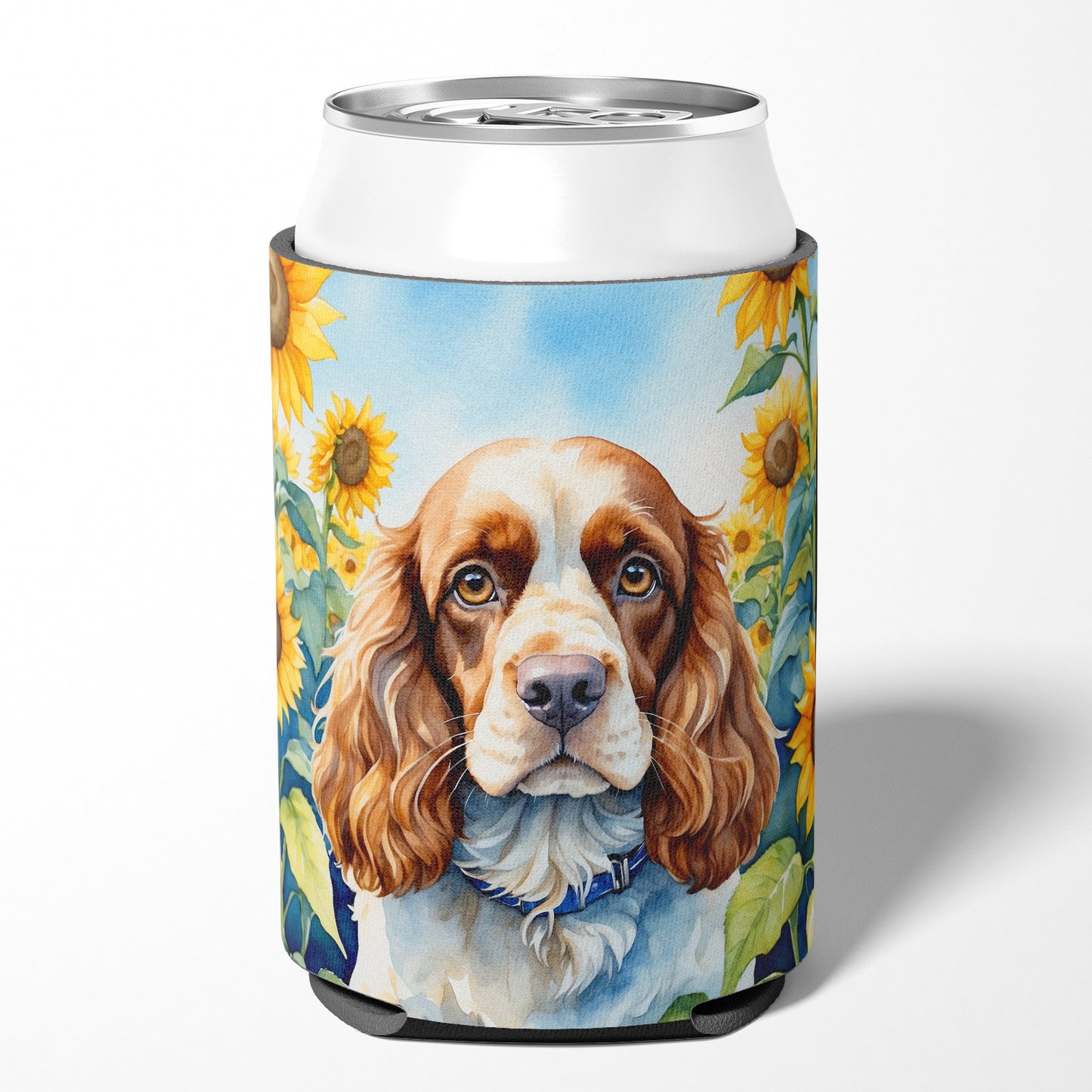 Cocker Spaniel in Sunflowers Can or Bottle Hugger