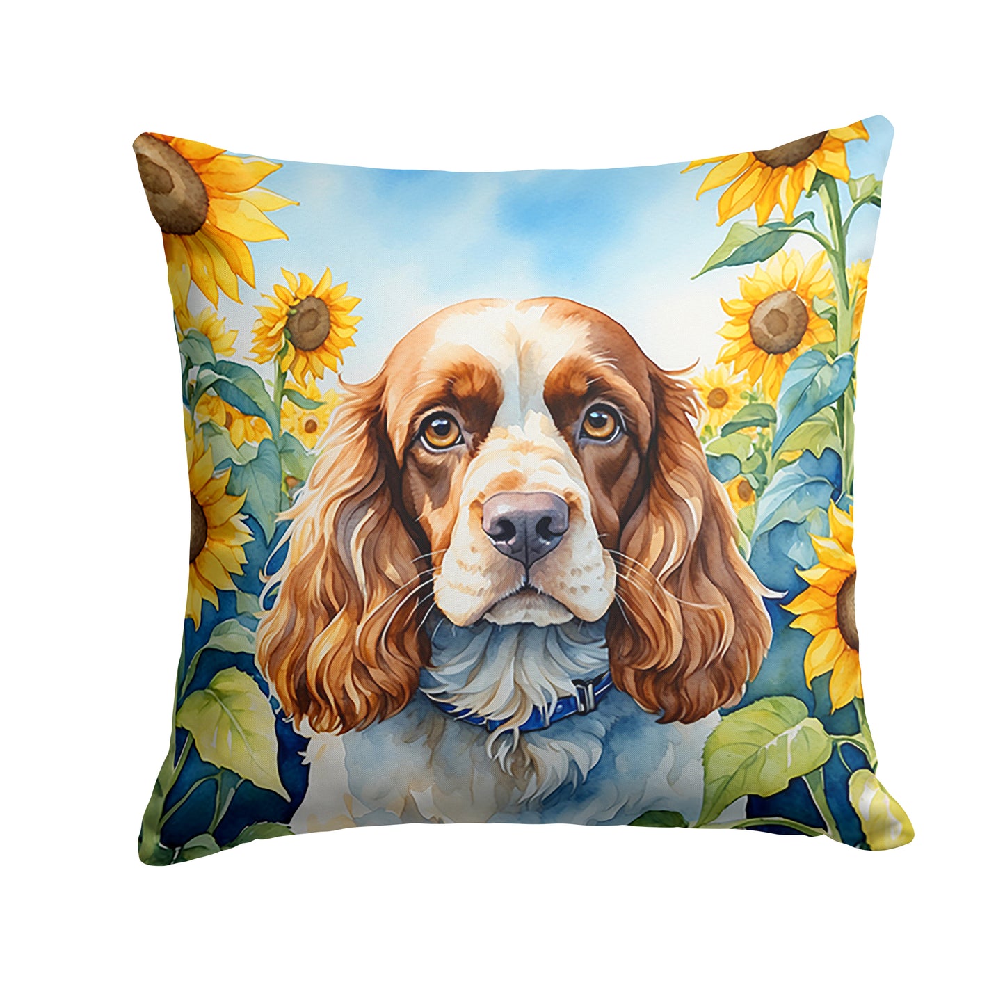 Buy this Cocker Spaniel in Sunflowers Throw Pillow