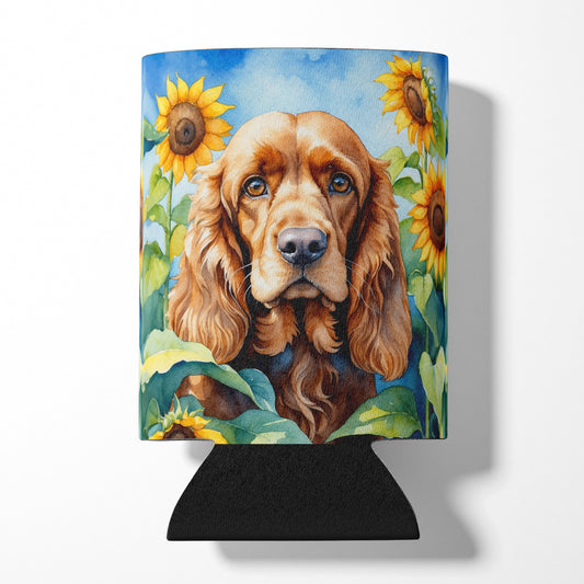 Buy this Cocker Spaniel in Sunflowers Can or Bottle Hugger