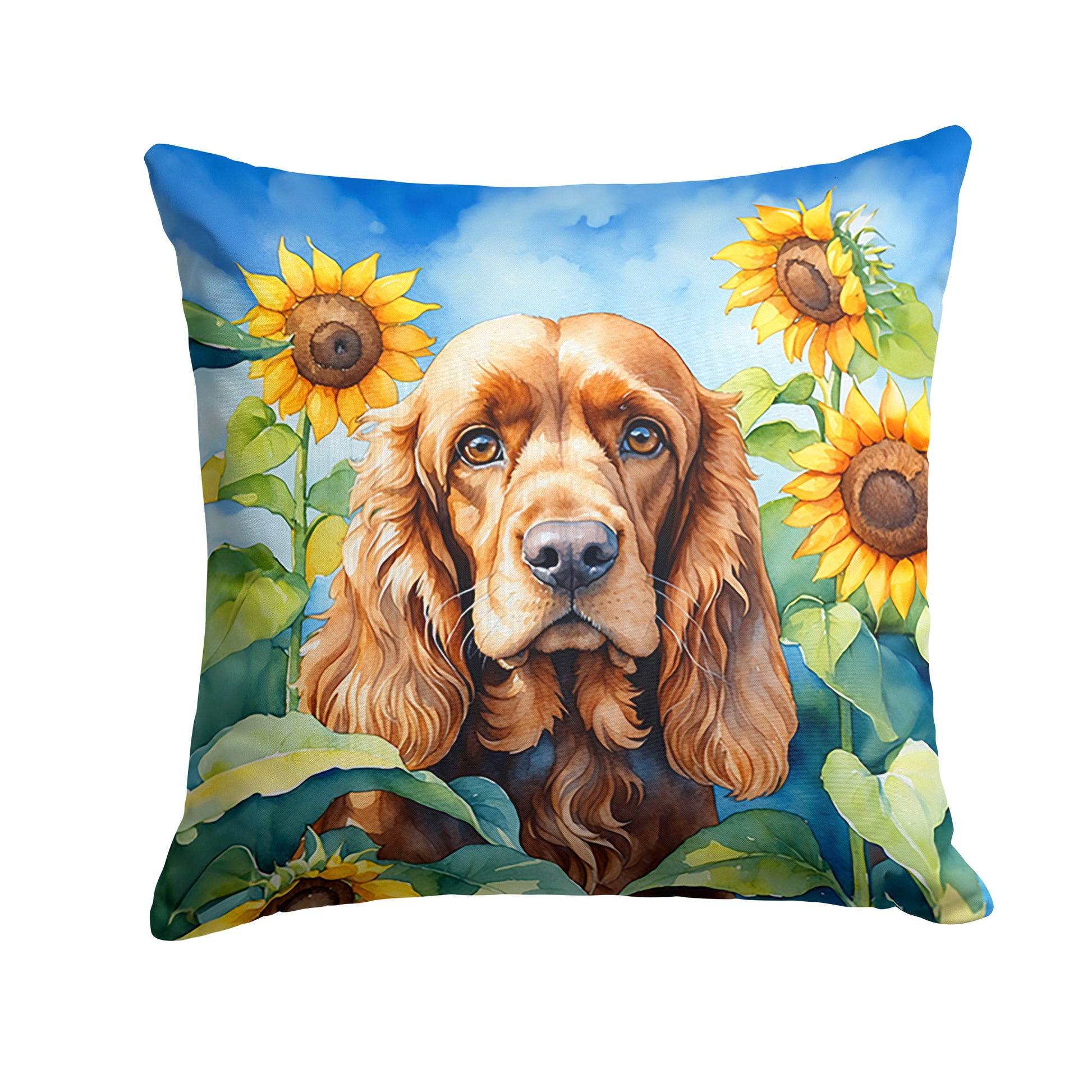 Buy this Cocker Spaniel in Sunflowers Throw Pillow