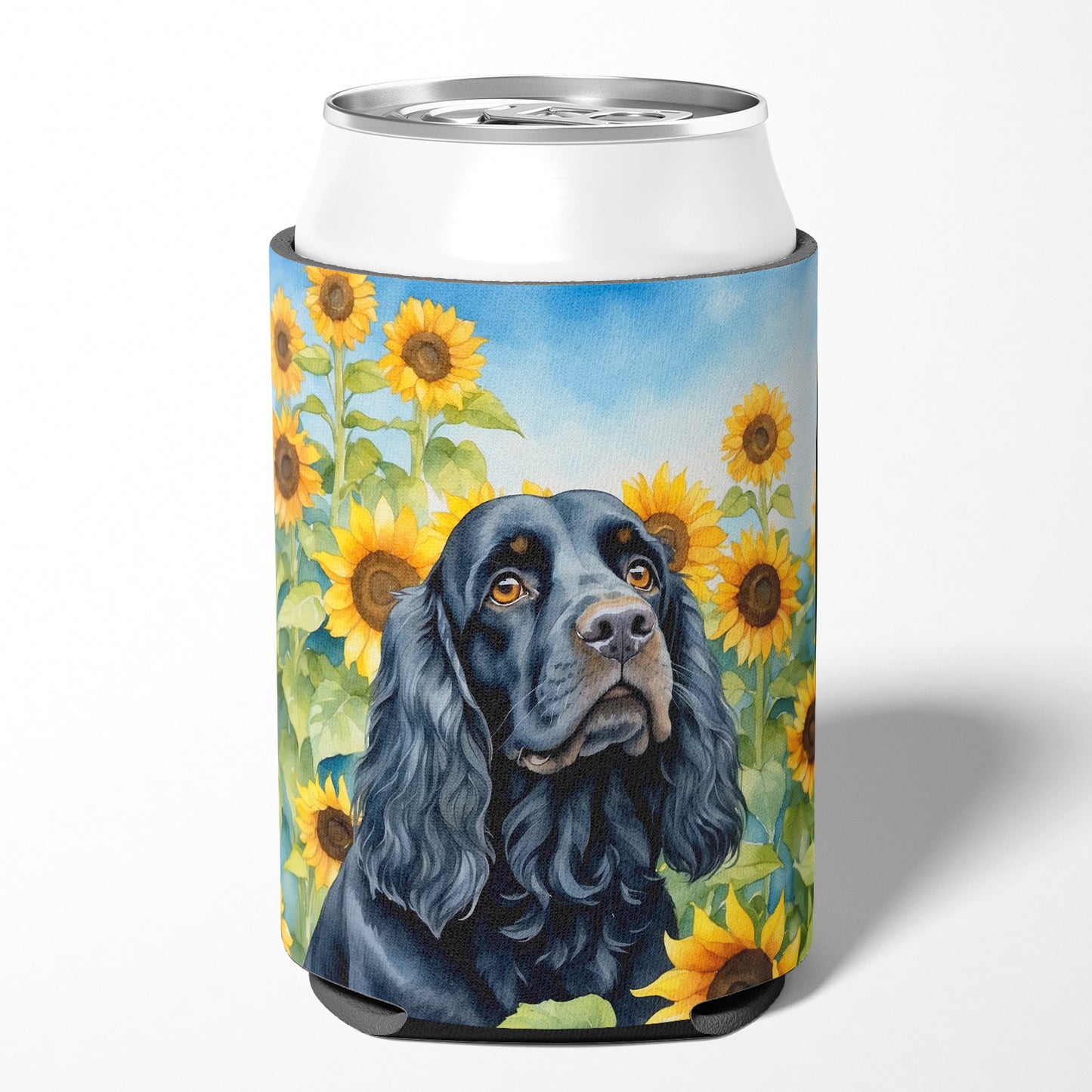 Cocker Spaniel in Sunflowers Can or Bottle Hugger