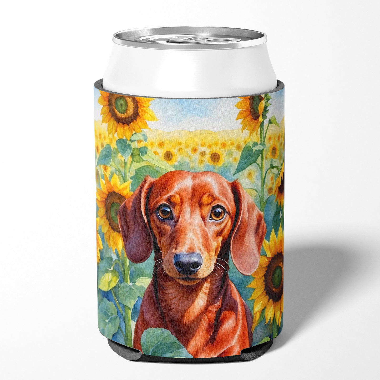 Dachshund in Sunflowers Can or Bottle Hugger