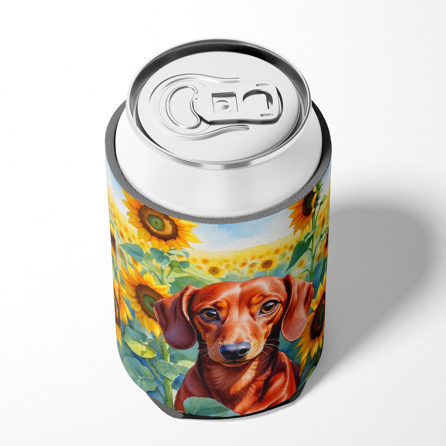 Dachshund in Sunflowers Can or Bottle Hugger