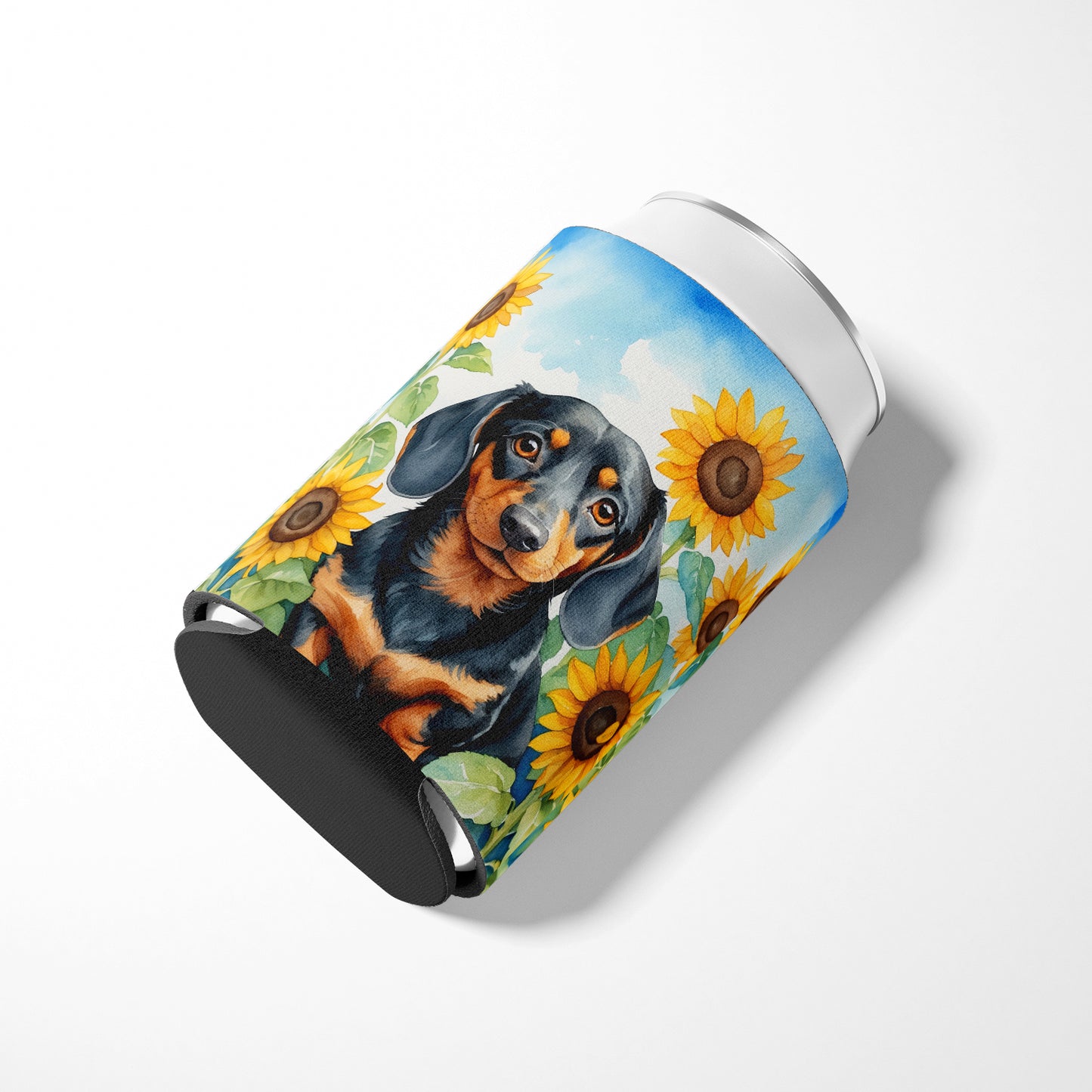 Dachshund in Sunflowers Can or Bottle Hugger