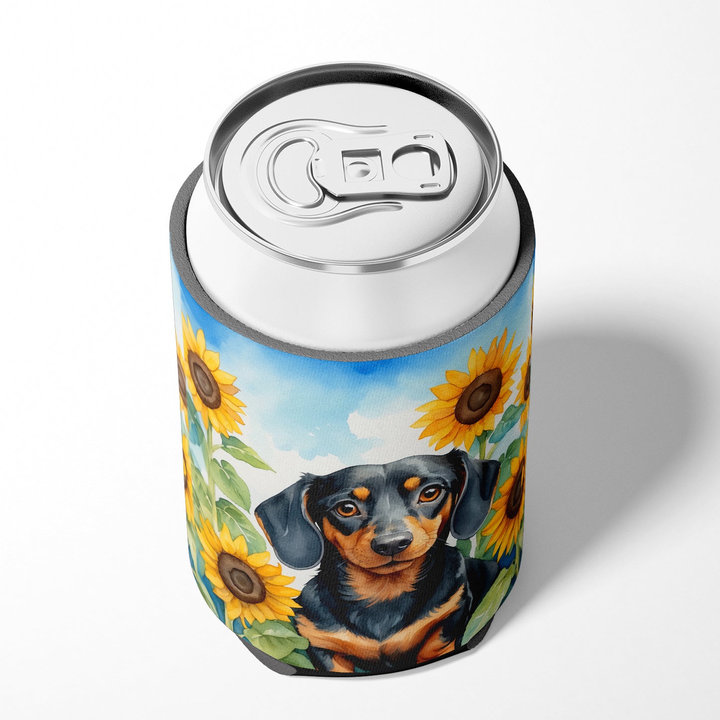 Dachshund in Sunflowers Can or Bottle Hugger