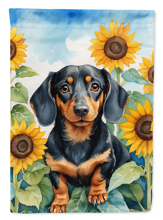 Buy this Dachshund in Sunflowers Garden Flag