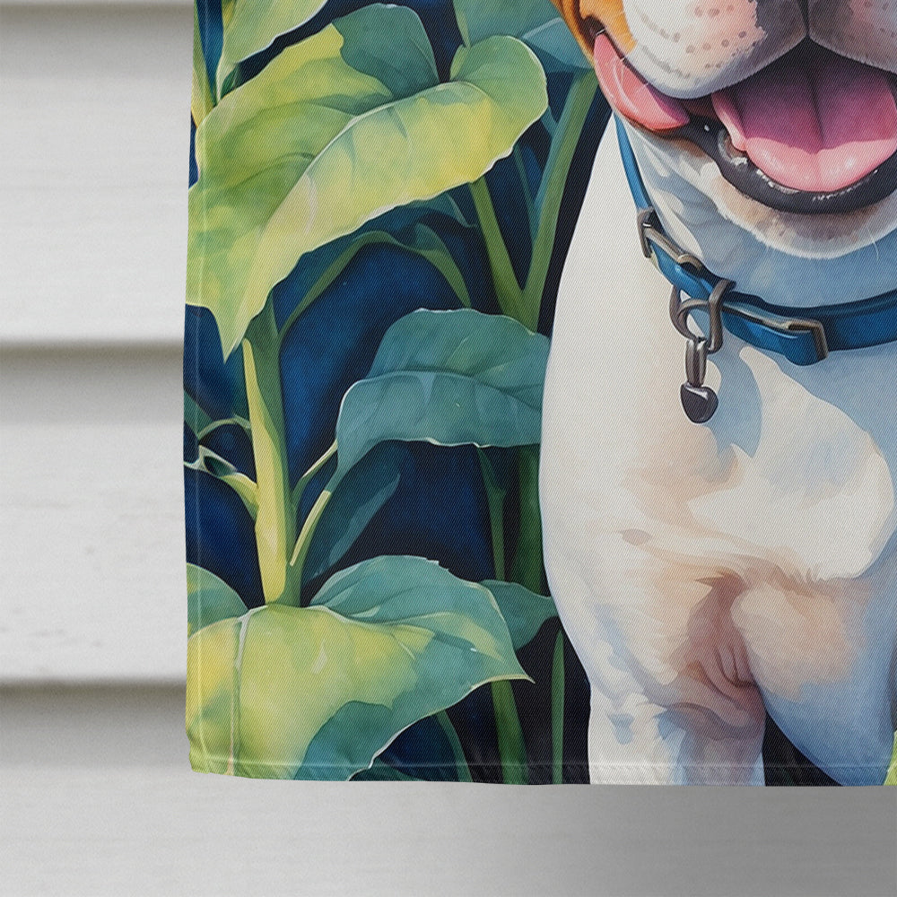 English Bull Terrier in Sunflowers House Flag