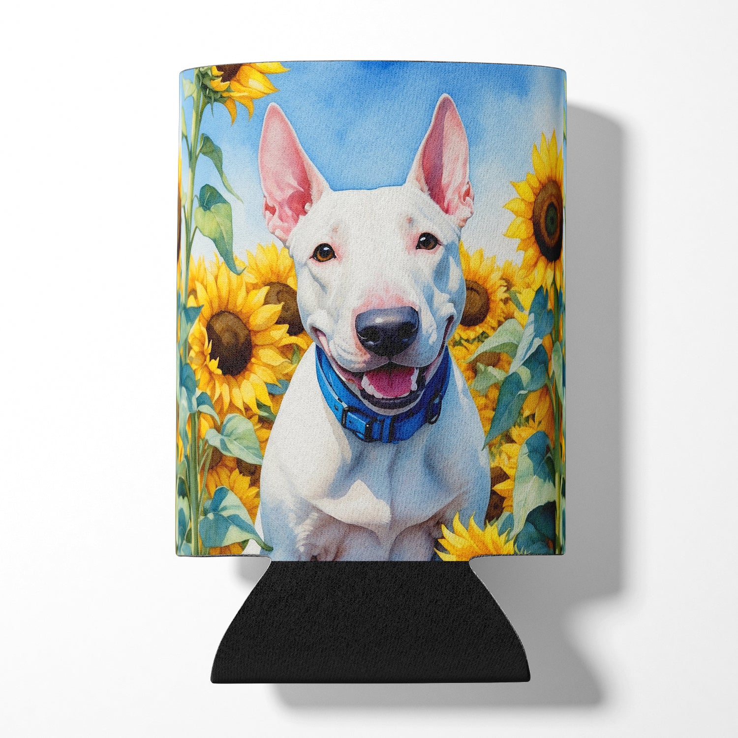 Buy this English Bull Terrier in Sunflowers Can or Bottle Hugger