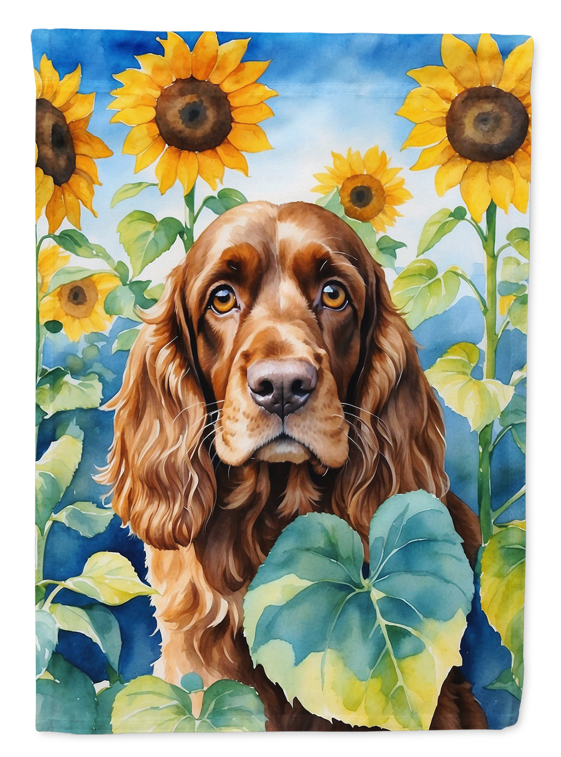 Buy this English Cocker Spaniel in Sunflowers House Flag