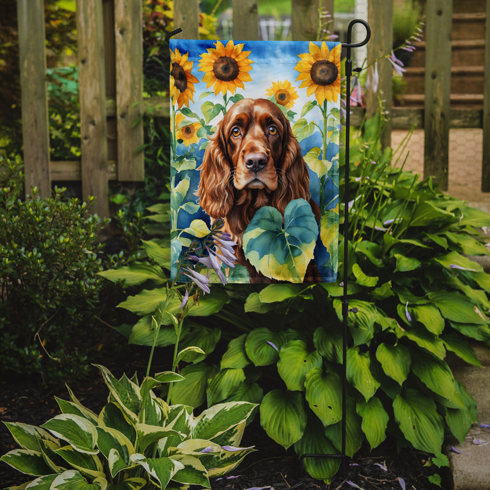 English Cocker Spaniel in Sunflowers Garden Flag