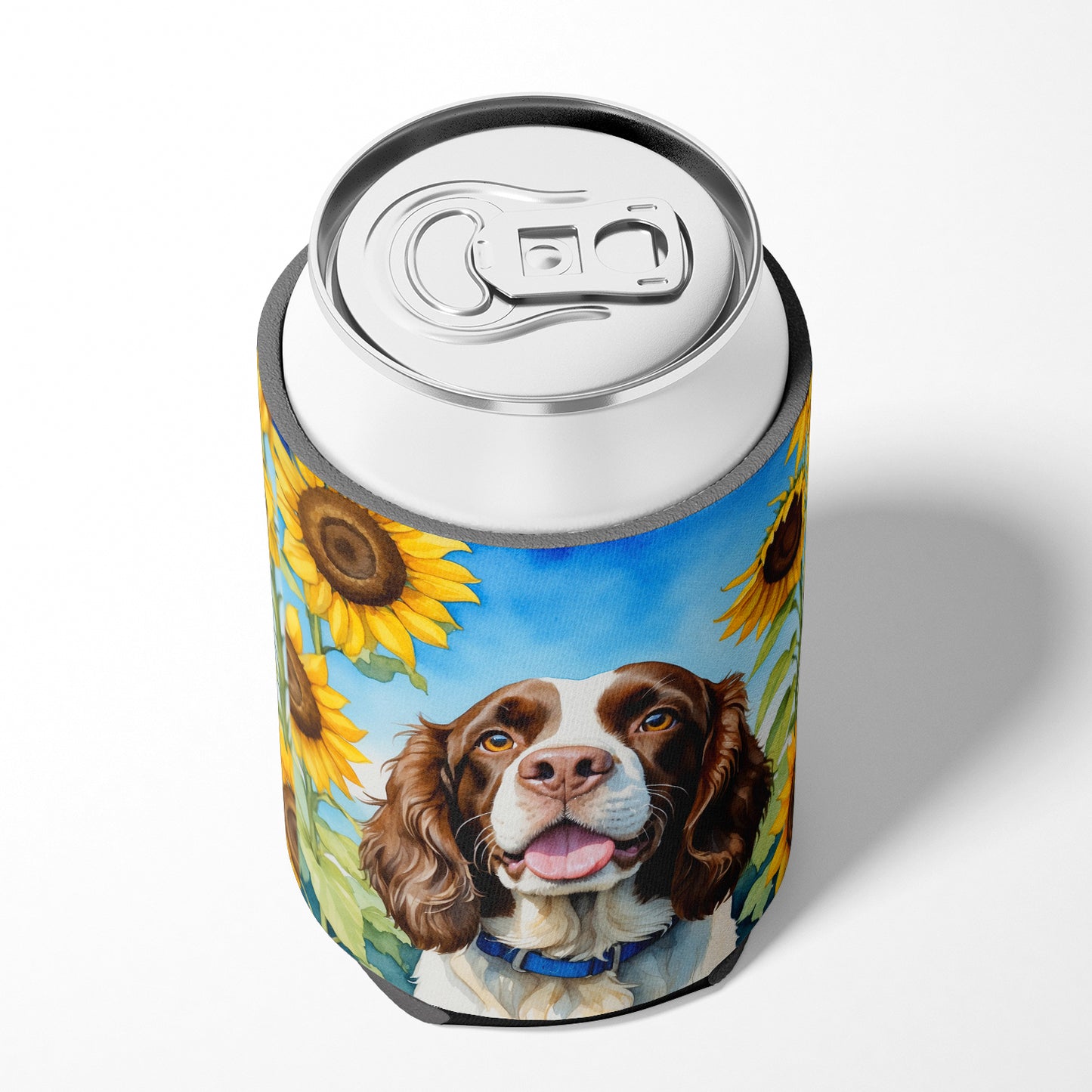 English Springer Spaniel in Sunflowers Can or Bottle Hugger