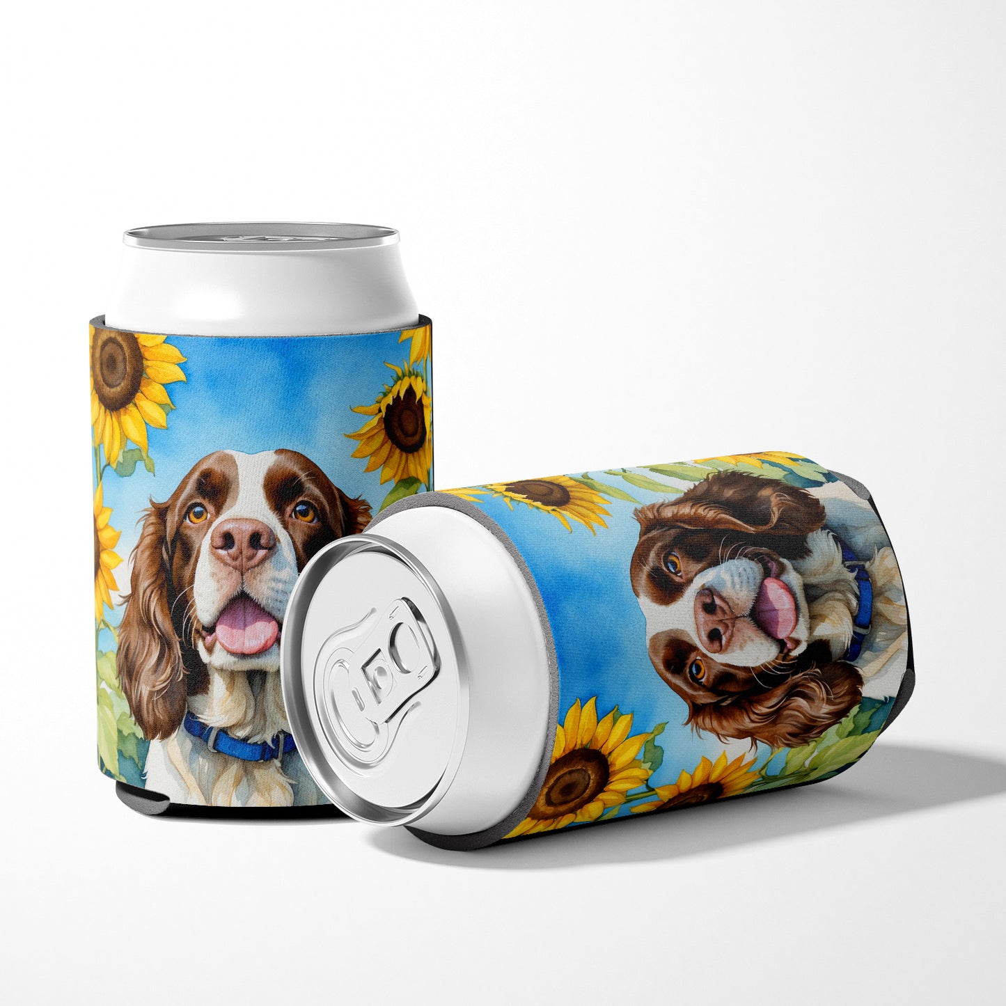 English Springer Spaniel in Sunflowers Can or Bottle Hugger