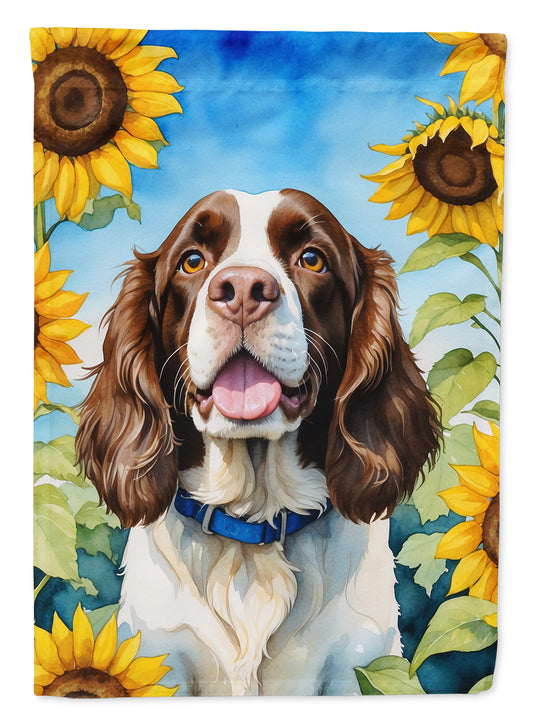 Buy this English Springer Spaniel in Sunflowers Garden Flag