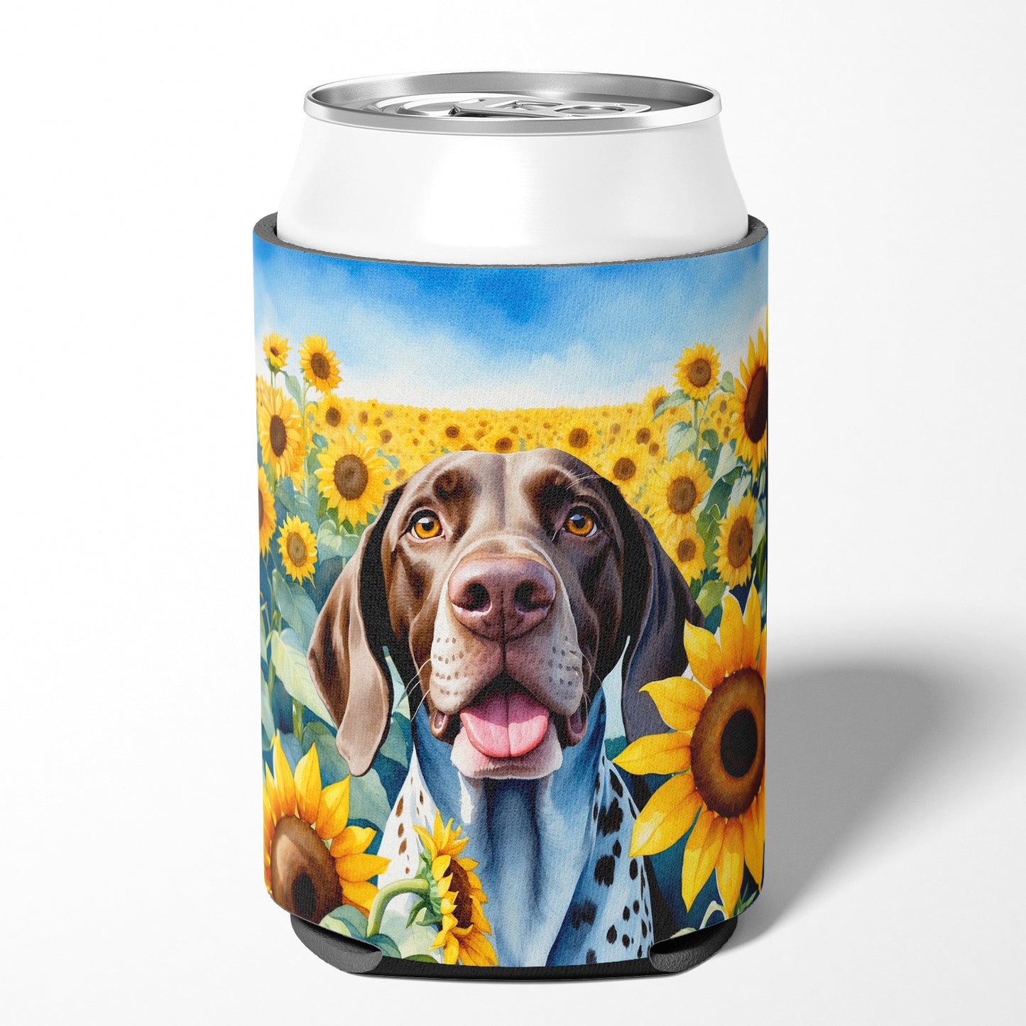 German Shorthaired Pointer in Sunflowers Can or Bottle Hugger