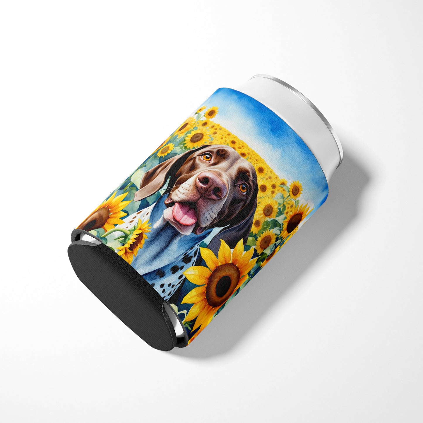 German Shorthaired Pointer in Sunflowers Can or Bottle Hugger