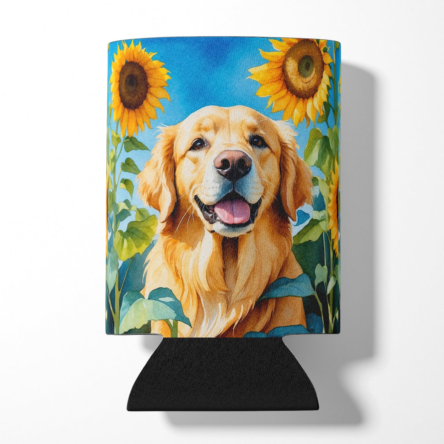 Buy this Golden Retriever in Sunflowers Can or Bottle Hugger