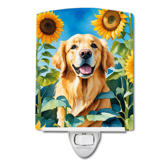 Buy this Golden Retriever in Sunflowers Ceramic Night Light