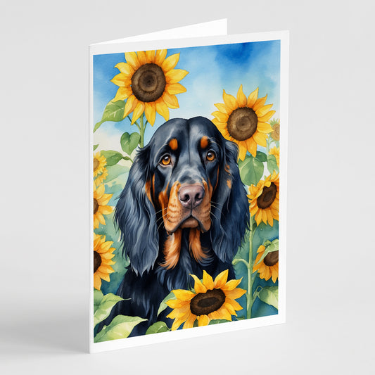 Buy this Gordon Setter in Sunflowers Greeting Cards Pack of 8