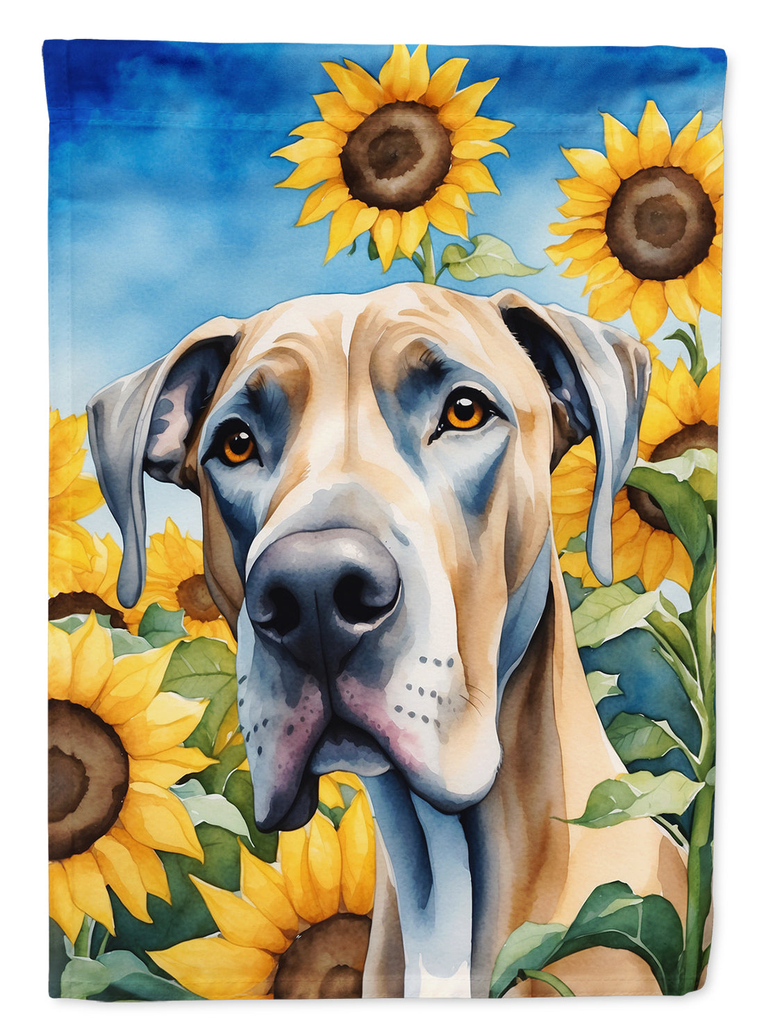 Buy this Great Dane in Sunflowers Garden Flag