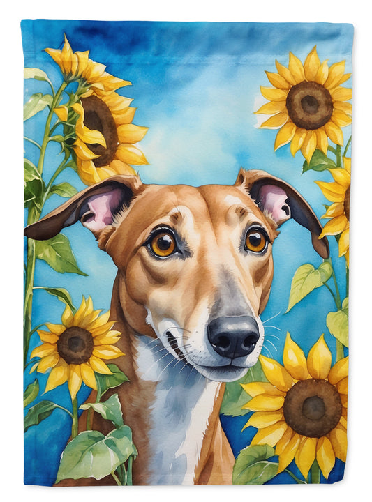 Buy this Greyhound in Sunflowers Garden Flag