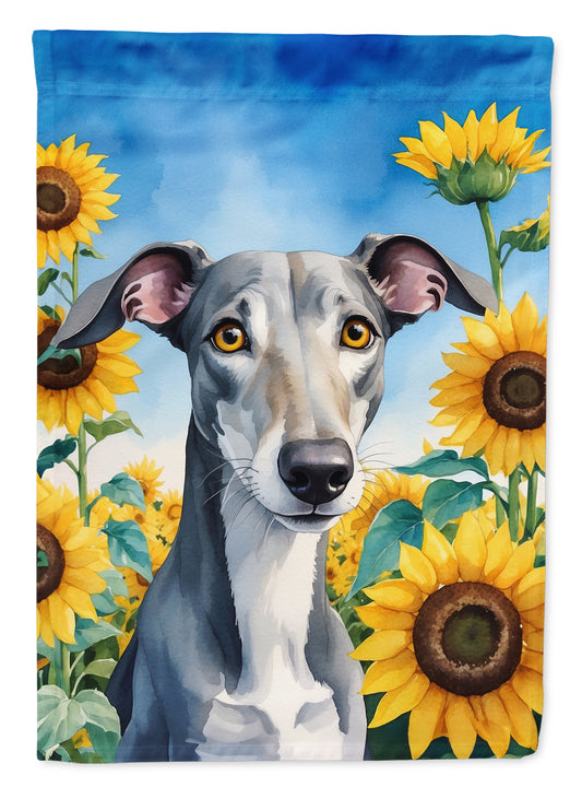 Buy this Greyhound in Sunflowers House Flag