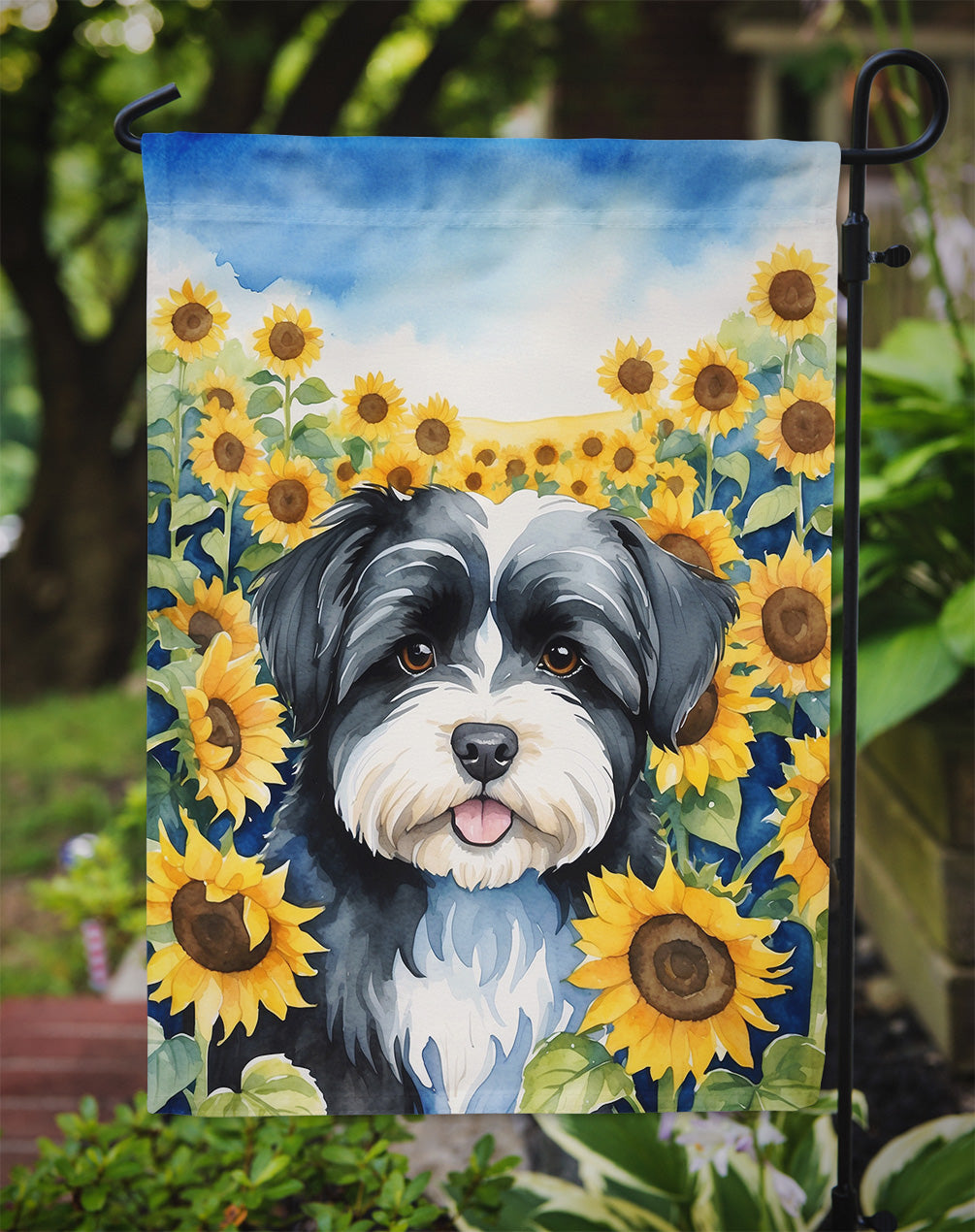 Havanese in Sunflowers Garden Flag