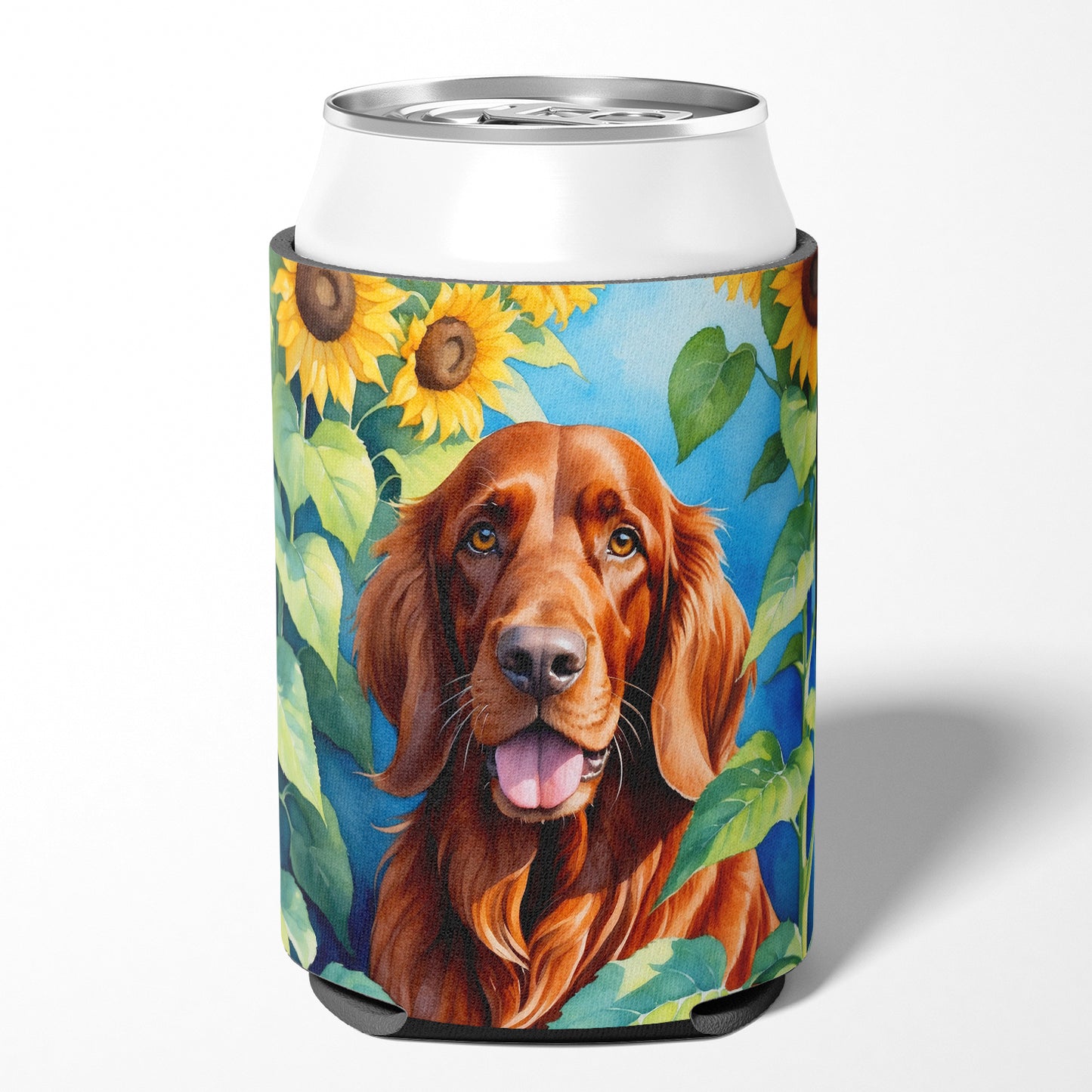 Irish Setter in Sunflowers Can or Bottle Hugger