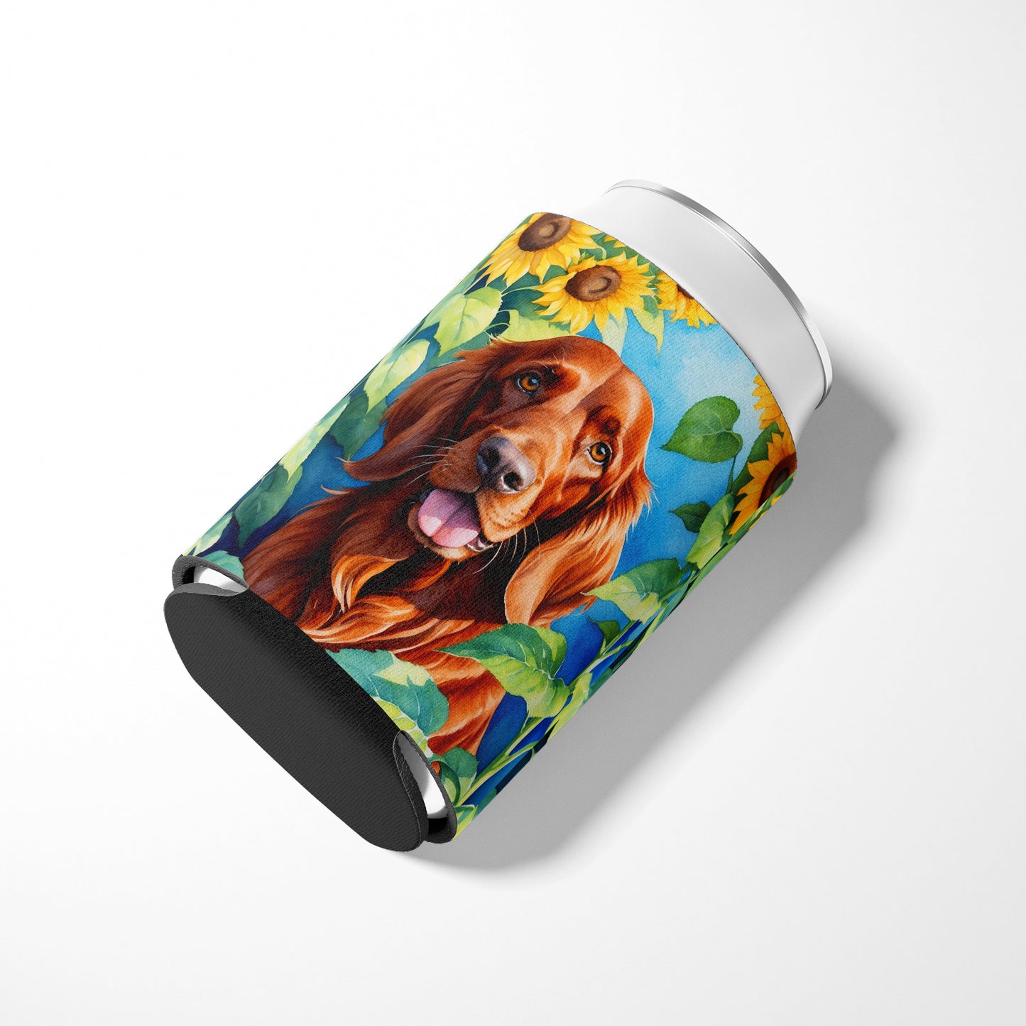 Irish Setter in Sunflowers Can or Bottle Hugger