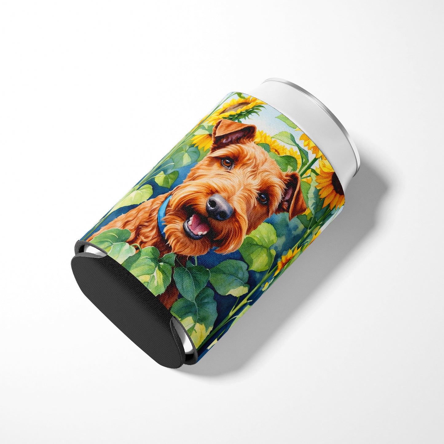 Irish Terrier in Sunflowers Can or Bottle Hugger