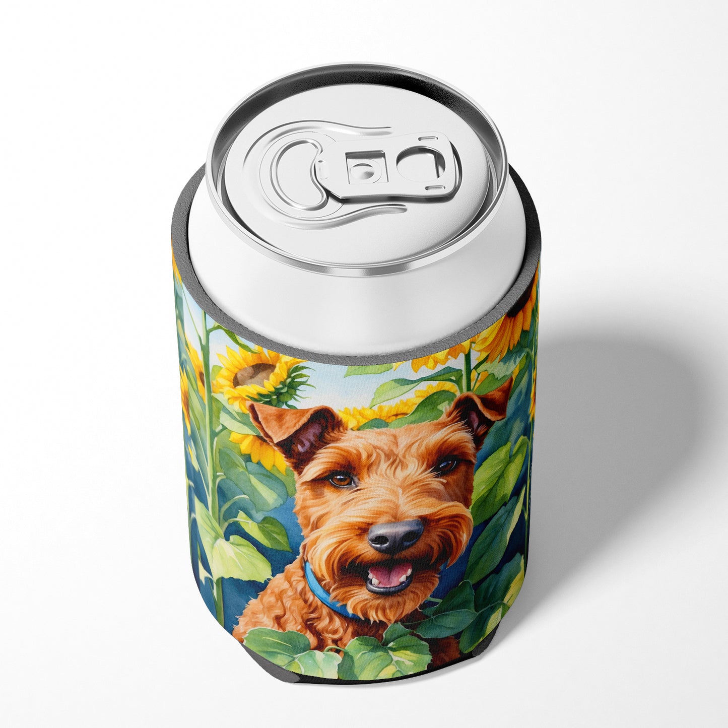 Irish Terrier in Sunflowers Can or Bottle Hugger