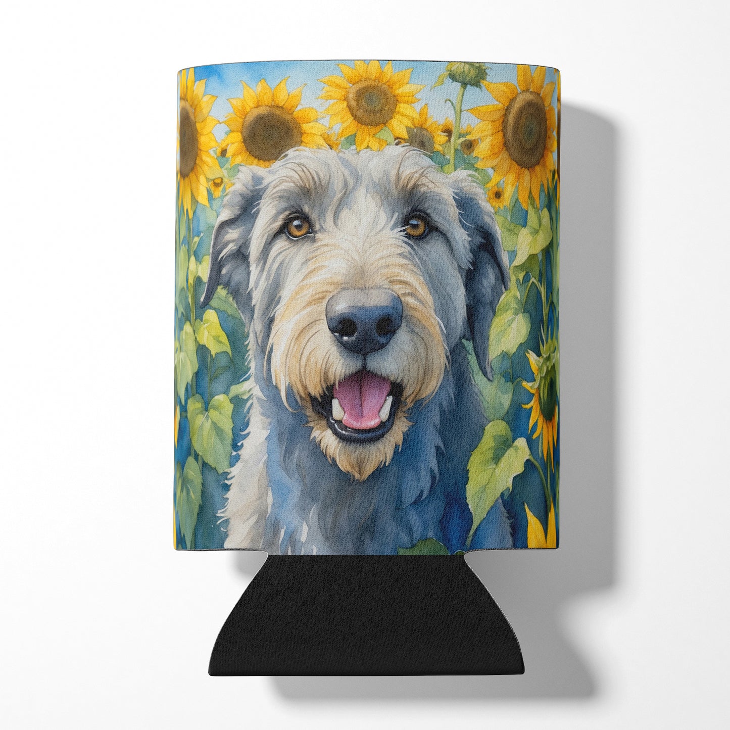 Buy this Irish Wolfhound in Sunflowers Can or Bottle Hugger