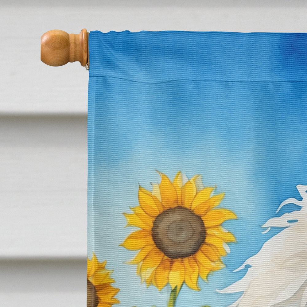 Komondor in Sunflowers House Flag