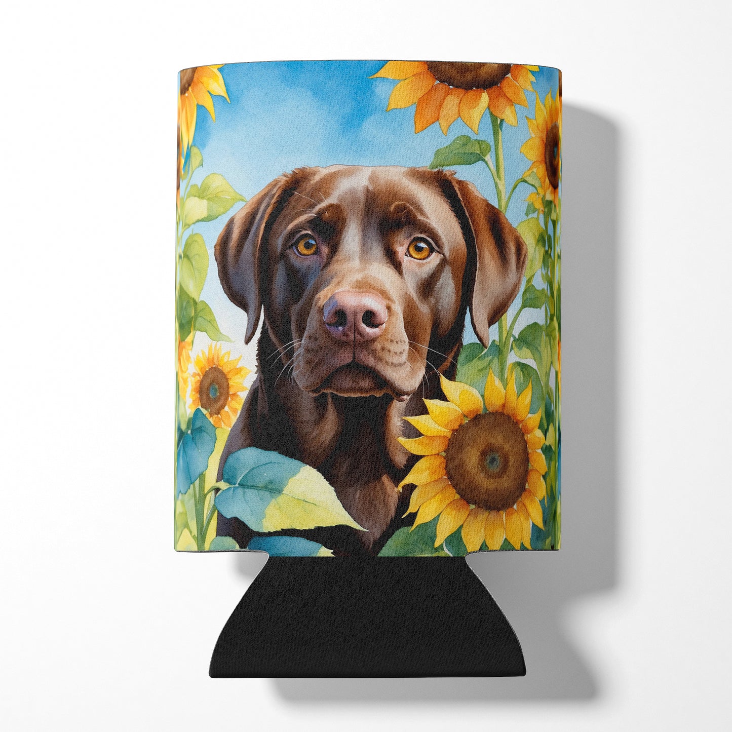 Buy this Labrador Retriever in Sunflowers Can or Bottle Hugger