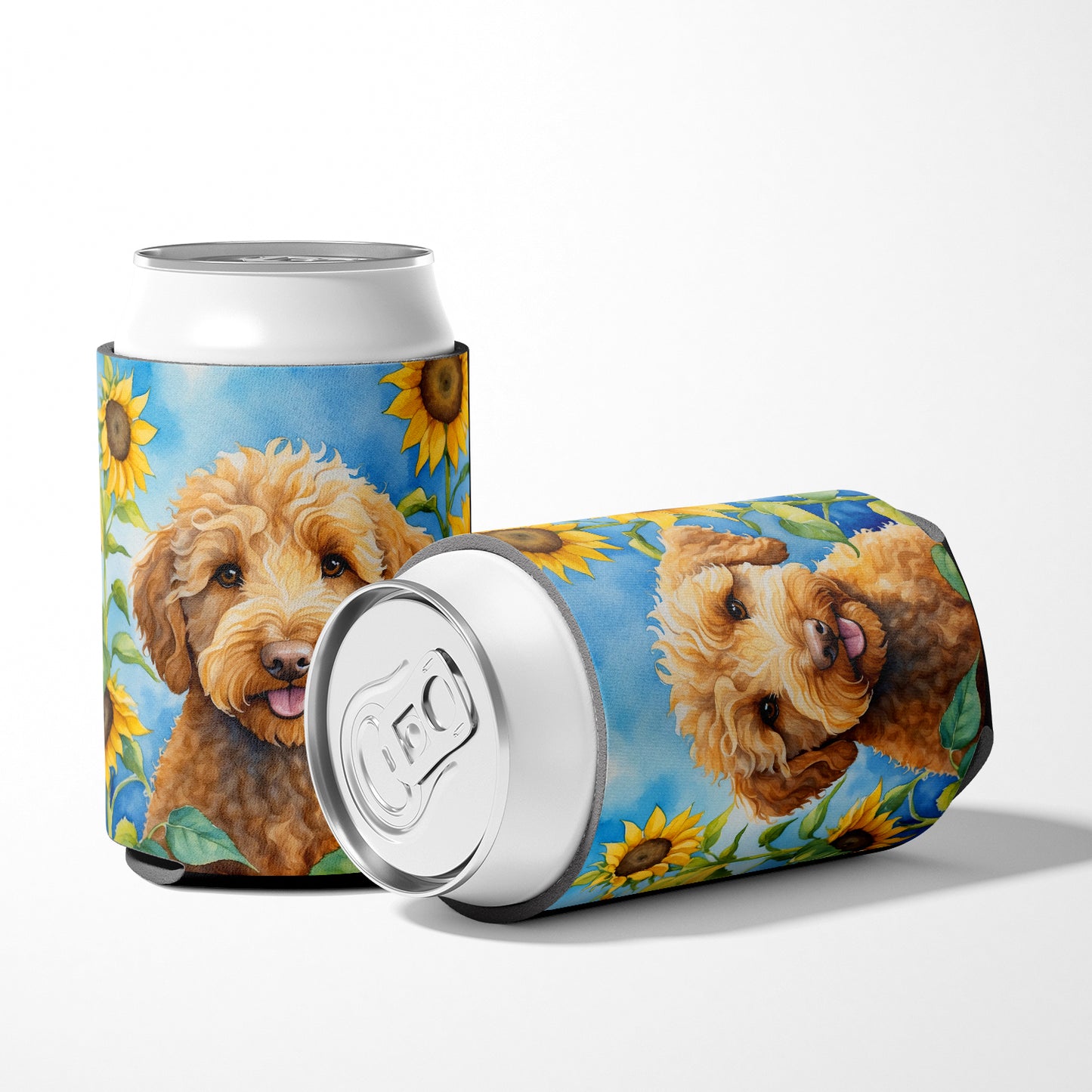 Labradoodle in Sunflowers Can or Bottle Hugger